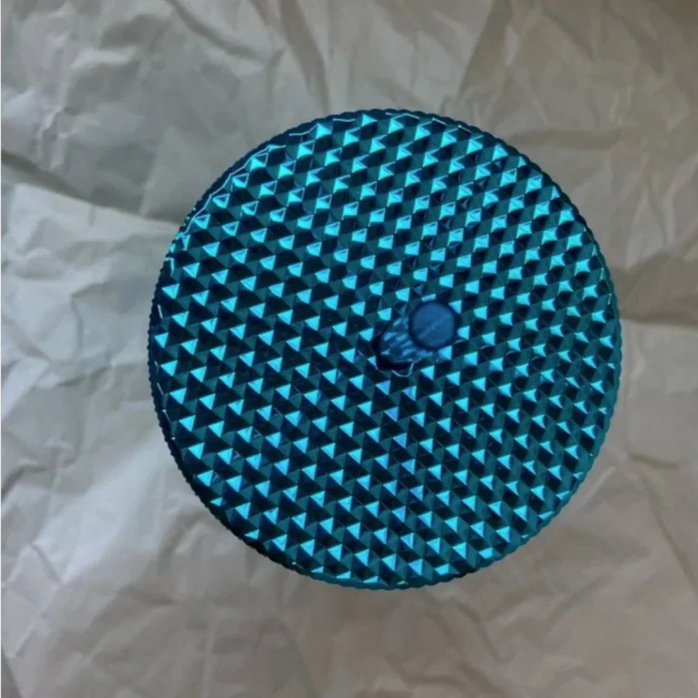 NEW Starbucks Blue Chrome Studded Splash Bling Cold Cup